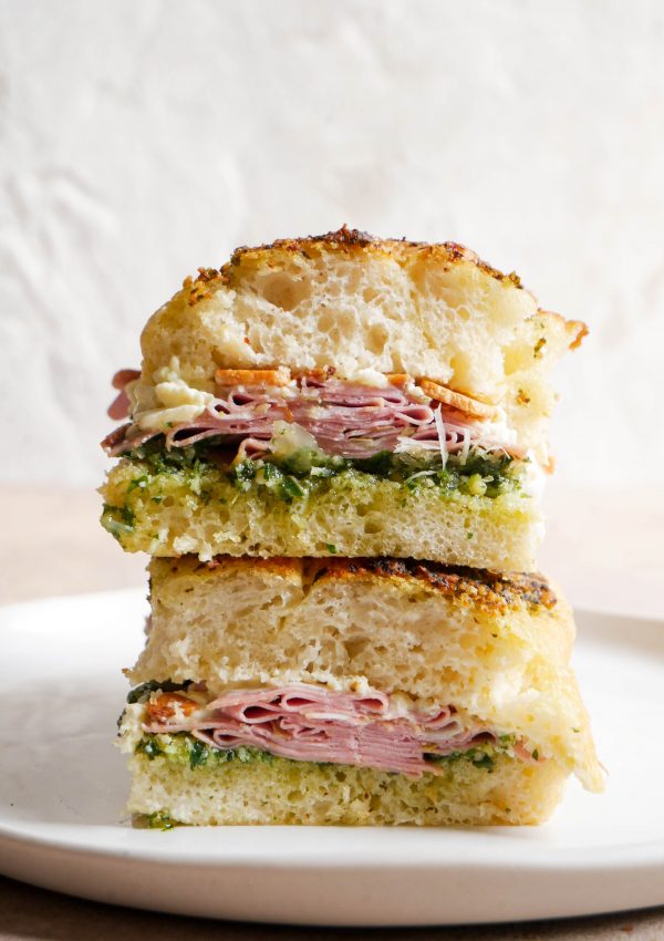 Mortadella, Burrata & Pesto Focaccia