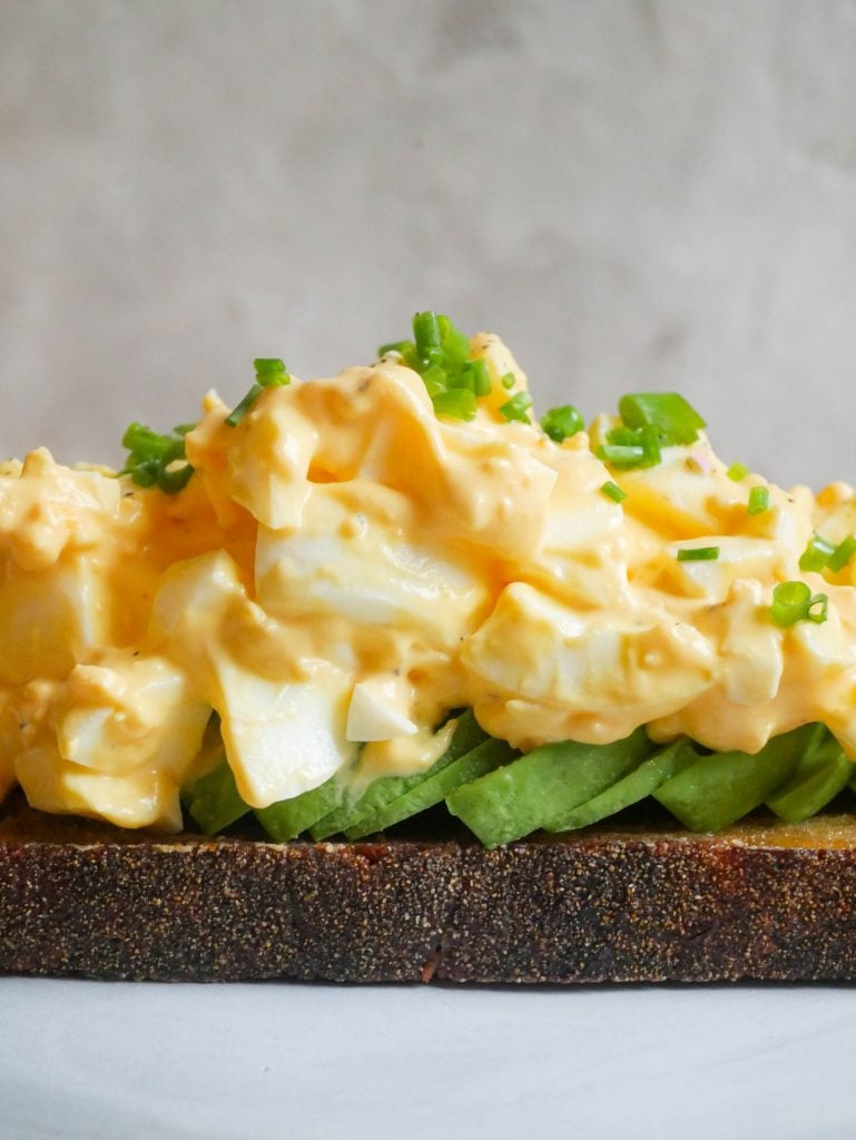 Egg Salad on toast with avocado