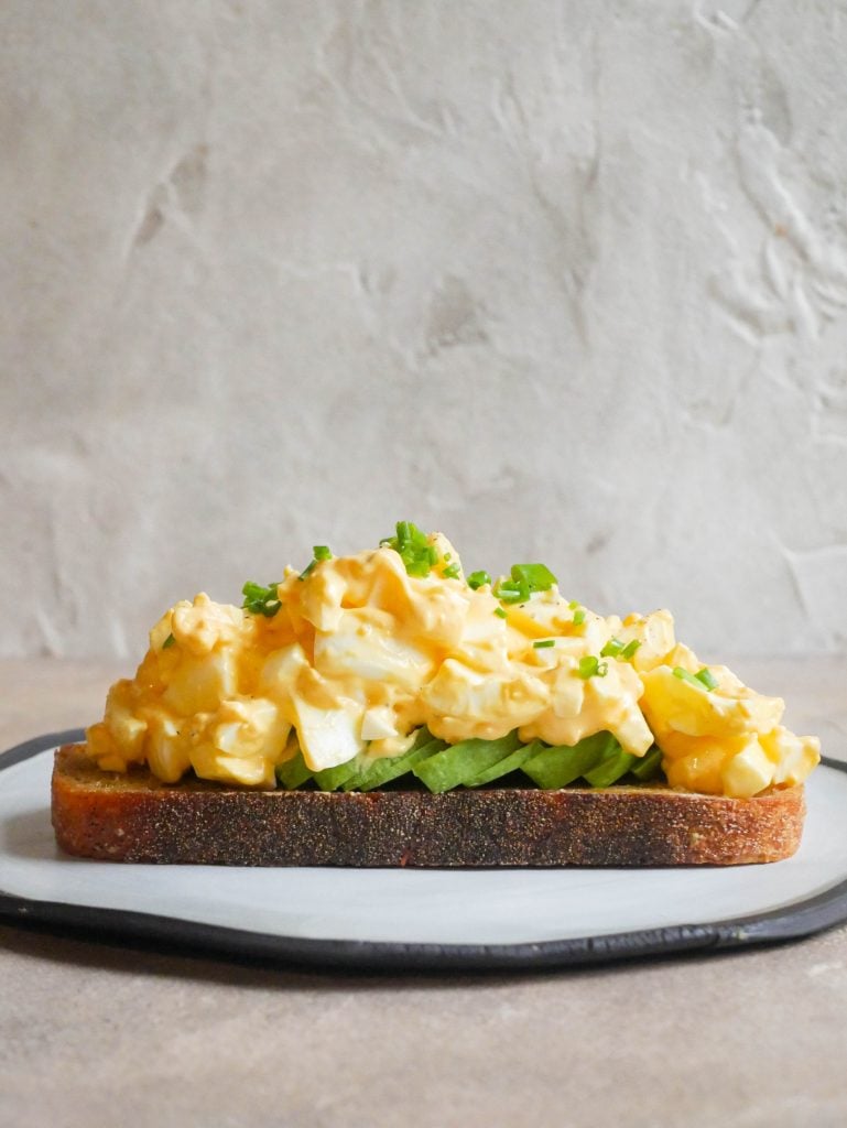 Egg salad on avocado toast