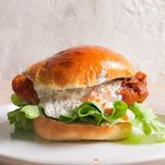 Crispy beer battered fish burger