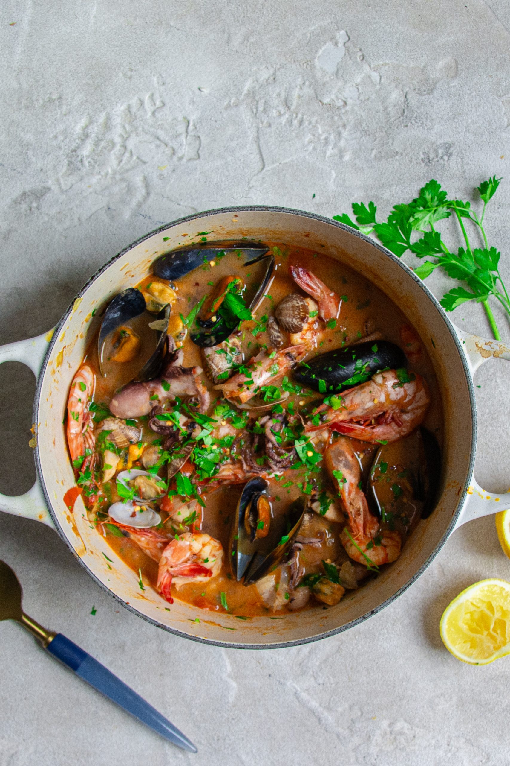 Fennel and tomato seafood stew