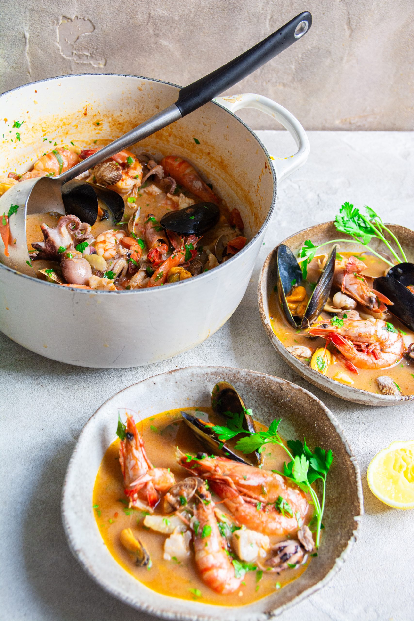 Fennel and tomato seafood stew