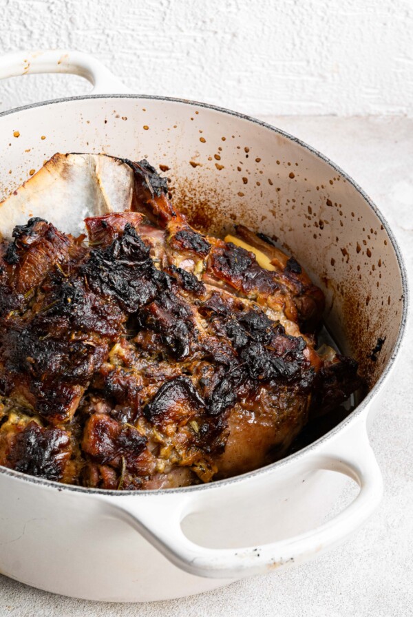 Garlicky slow lamb shoulder