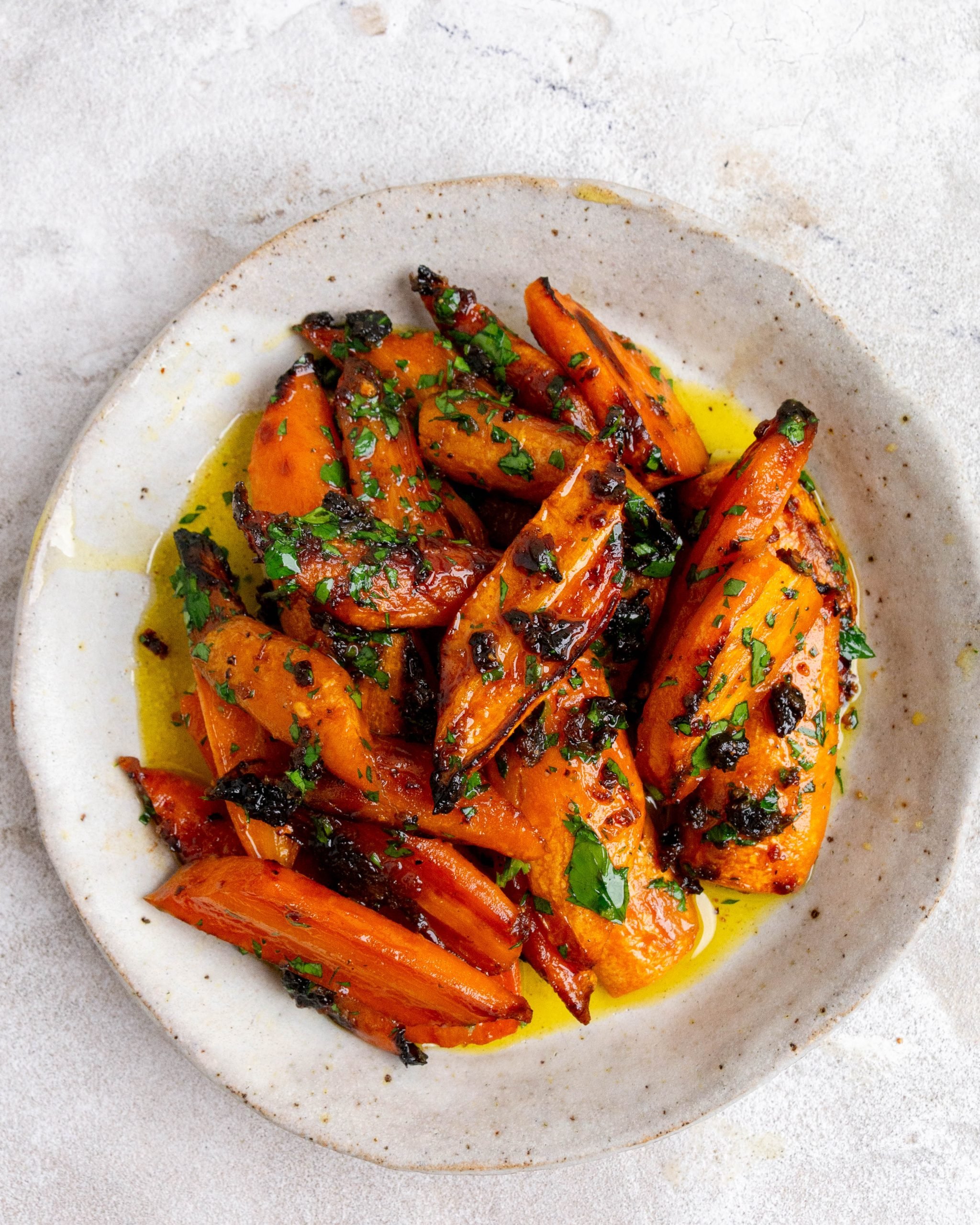Hot honey roasted carrots