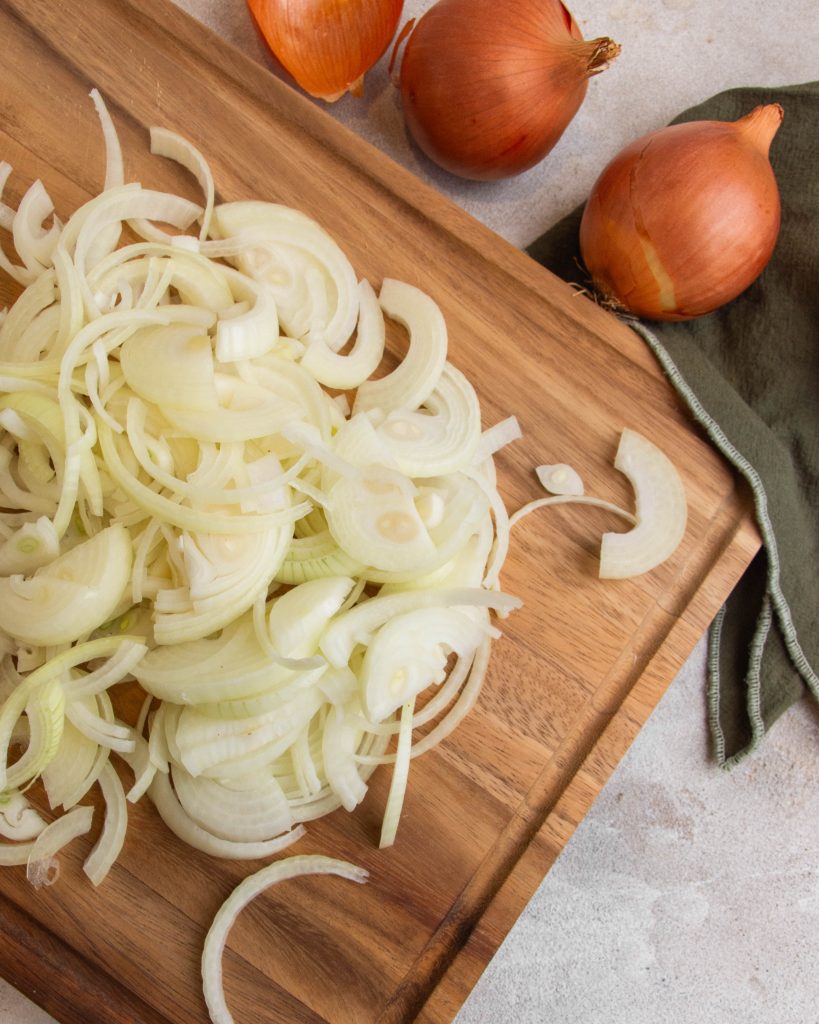 Caramelised onion sheet pan pizza