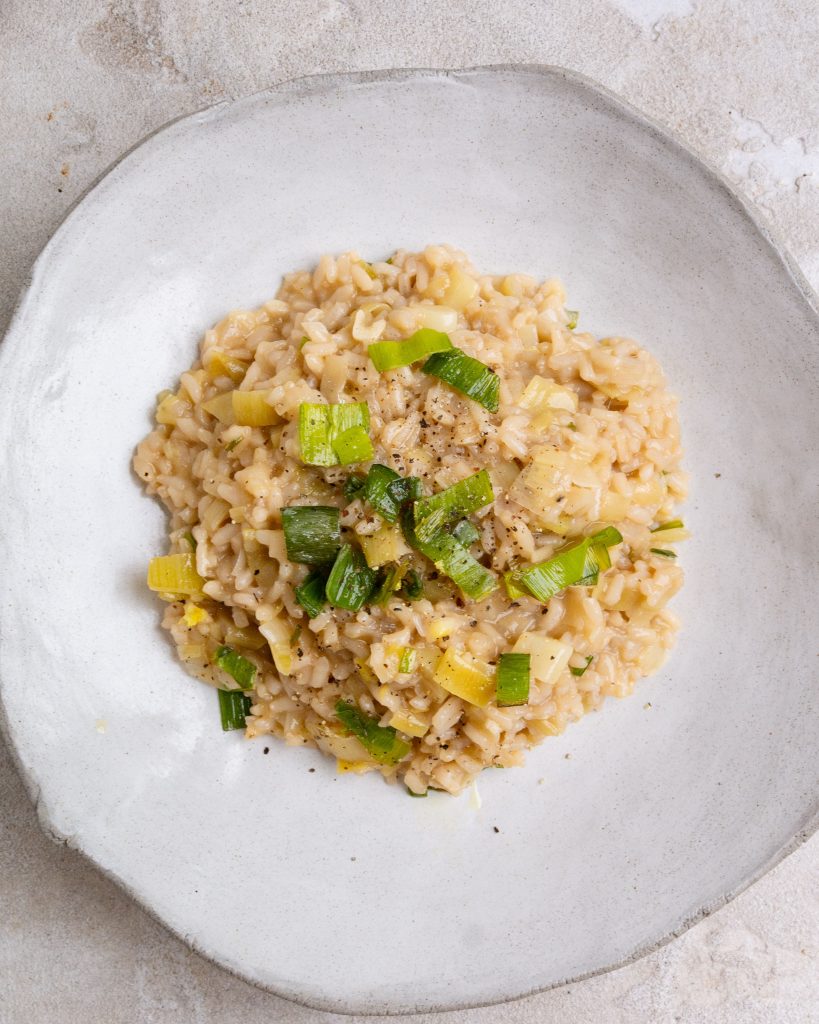 Leek risotto