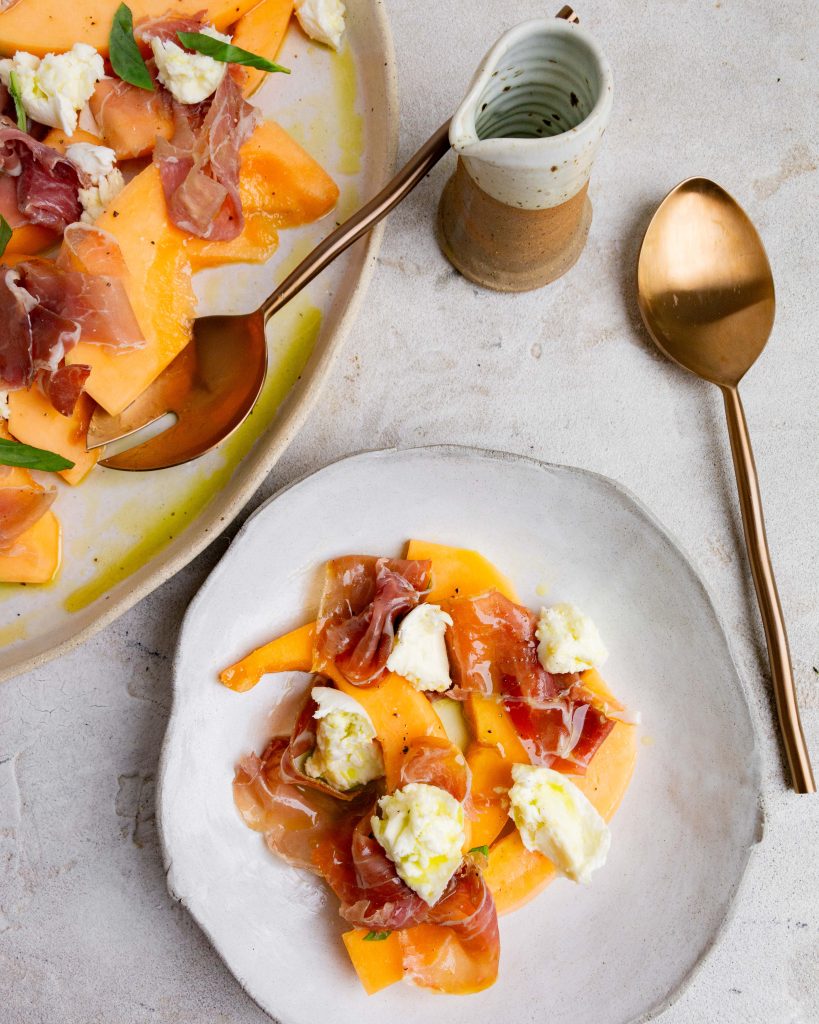 Rockmelon and prosciutto salad