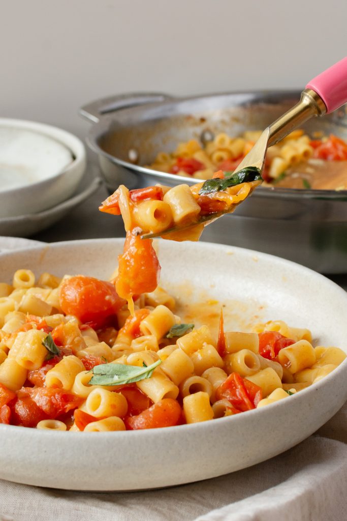 One pot tomato pasta