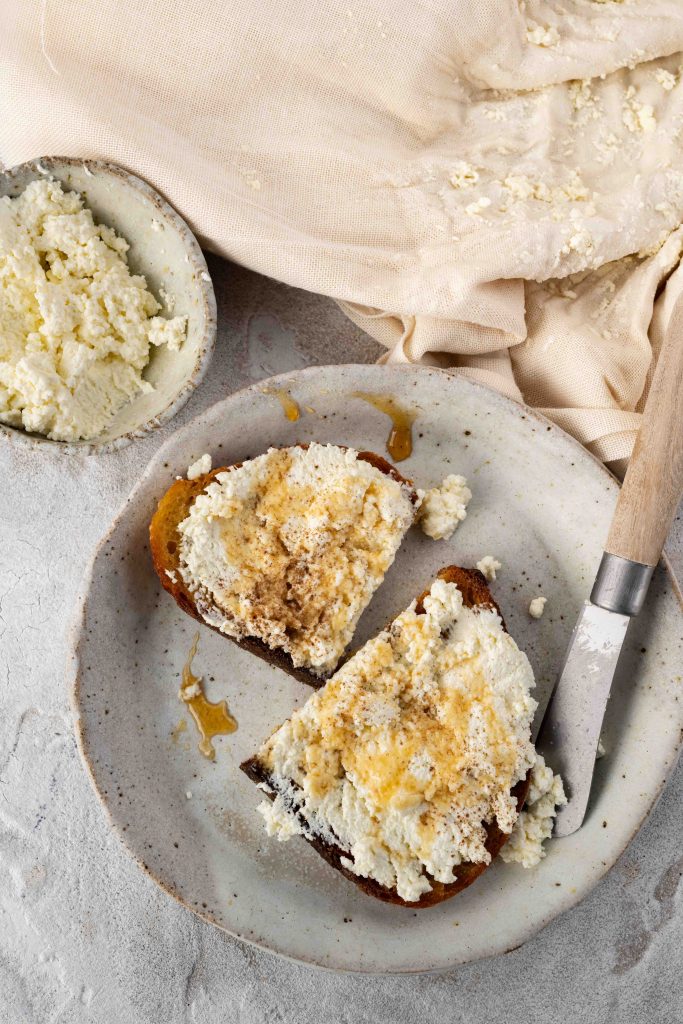 homemade ricotta on toast