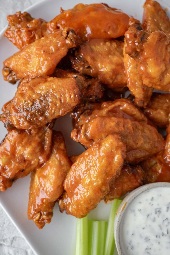 Oven baked Buffalo wings