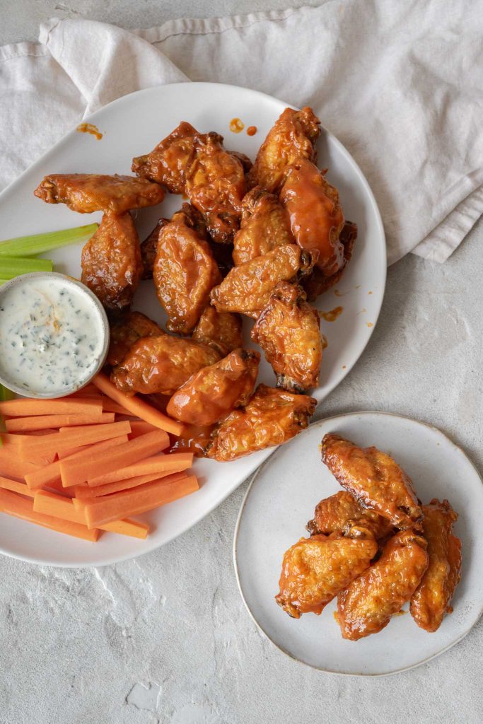 Oven baked Buffalo wings