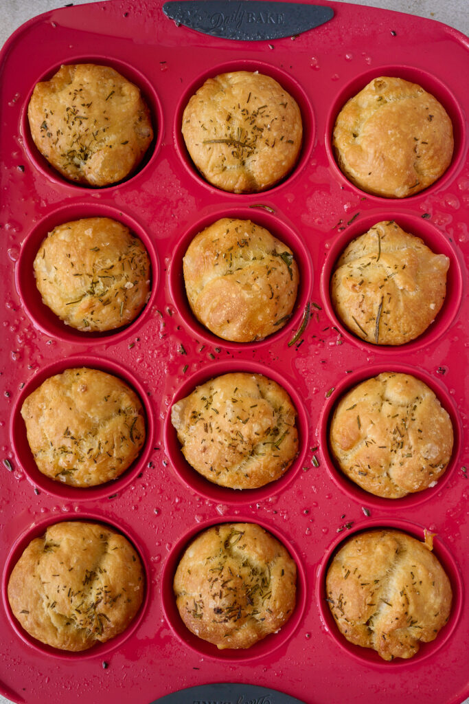 Baked muffin focaccia