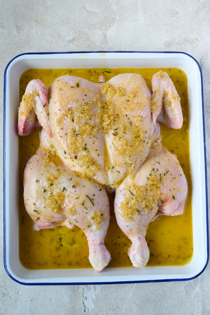 Maple butter roasted chicken uncooked