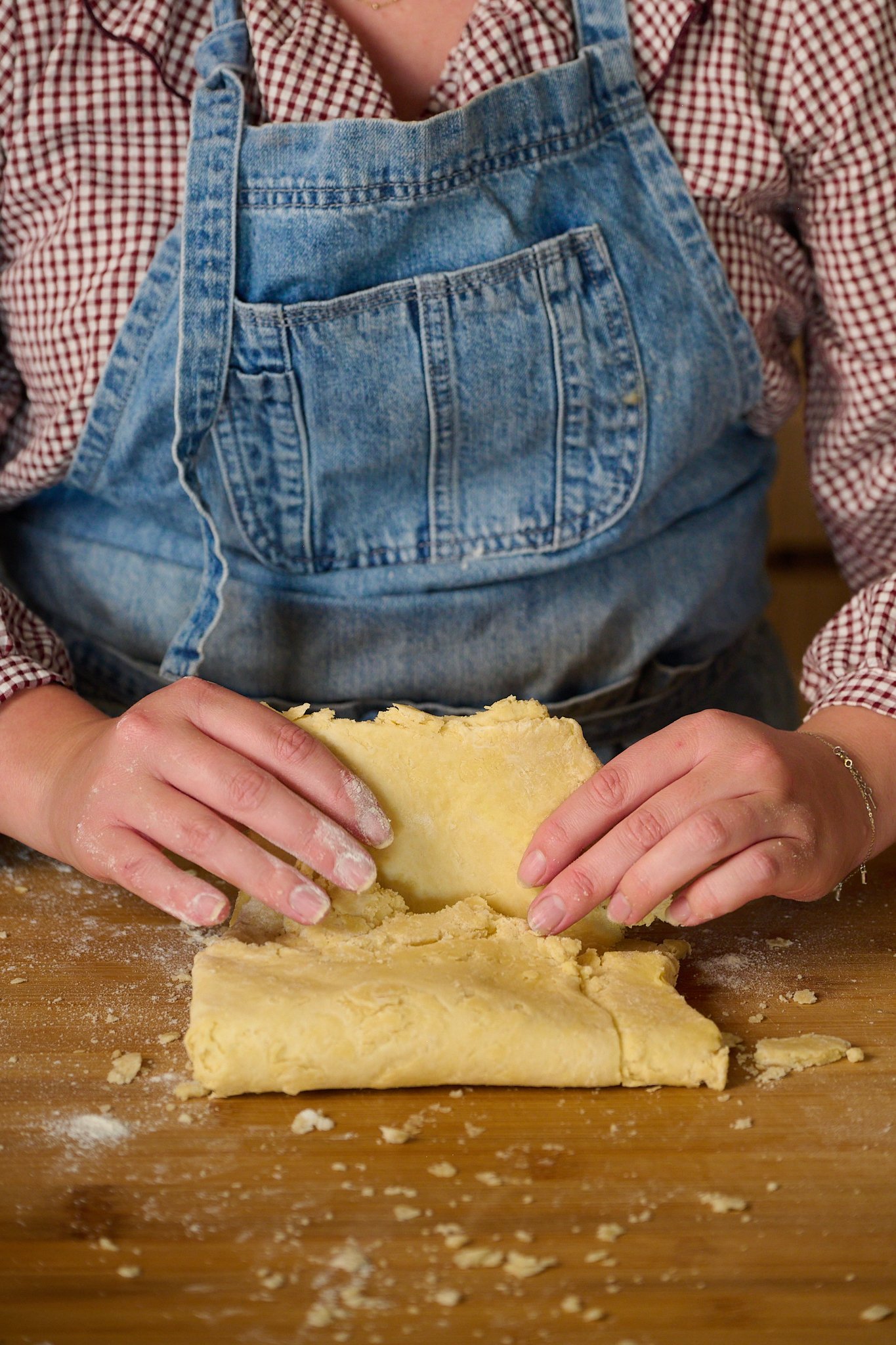 puff pastry is being folded